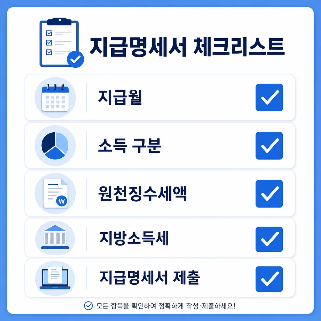 원천세 신고 전 준비 자료 체크리스트